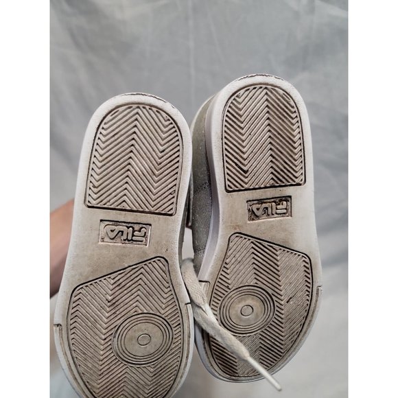 Fila Vulc 13 Silver Glitter Blast Hi-Top Sneakers Size 11 - Picture 6 of 9